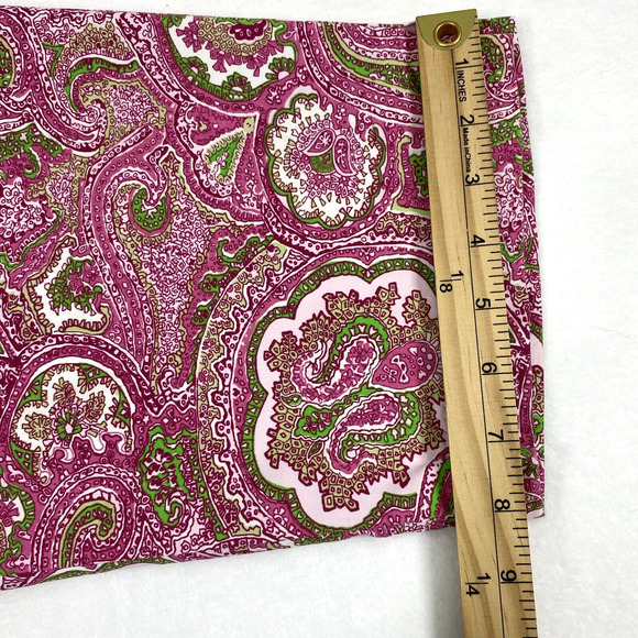 Talbots Pants Womens Size Medium Pink Green Paisley Capri Slacks Side Zip - Picture 11 of 12